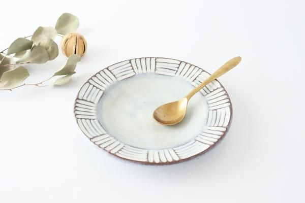 陶器製 曲線皿 30cm 作家物 ヘ29 白い洋まる小皿 - 益子焼の小さな窯元「よしざわ窯