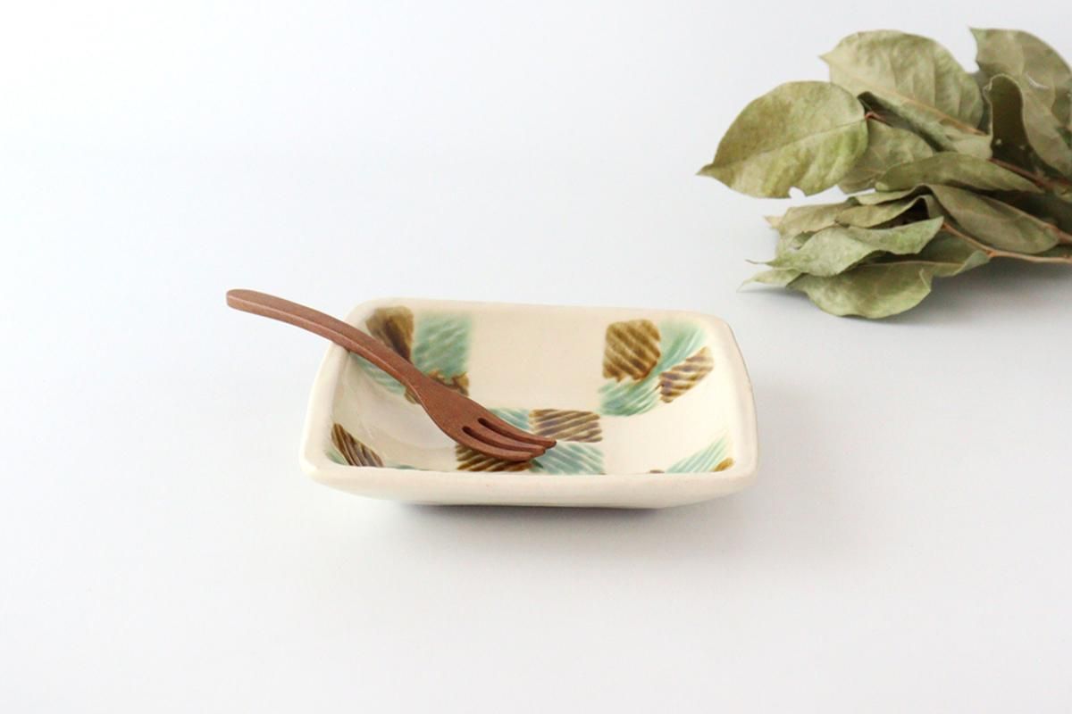 陶芸皿　　陶芸角皿　　3品 楽天市場】和食器 角皿 長皿 取り皿 取皿 17cm 【2点セット