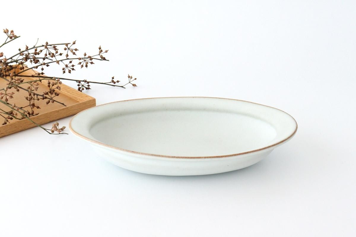 楕円パスタ皿｜白｜陶器｜中林範夫｜和食器通販｜うちる｜和食器の皿