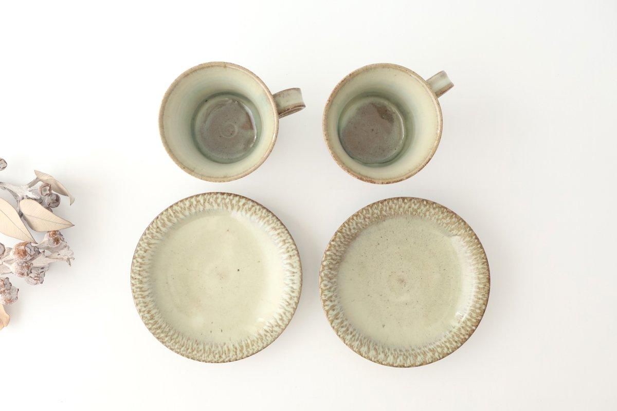 肌触りがいい コーヒーカップ&ソーサー｜檜垣文様｜白｜陶器｜小代焼ちひろ窯 食器