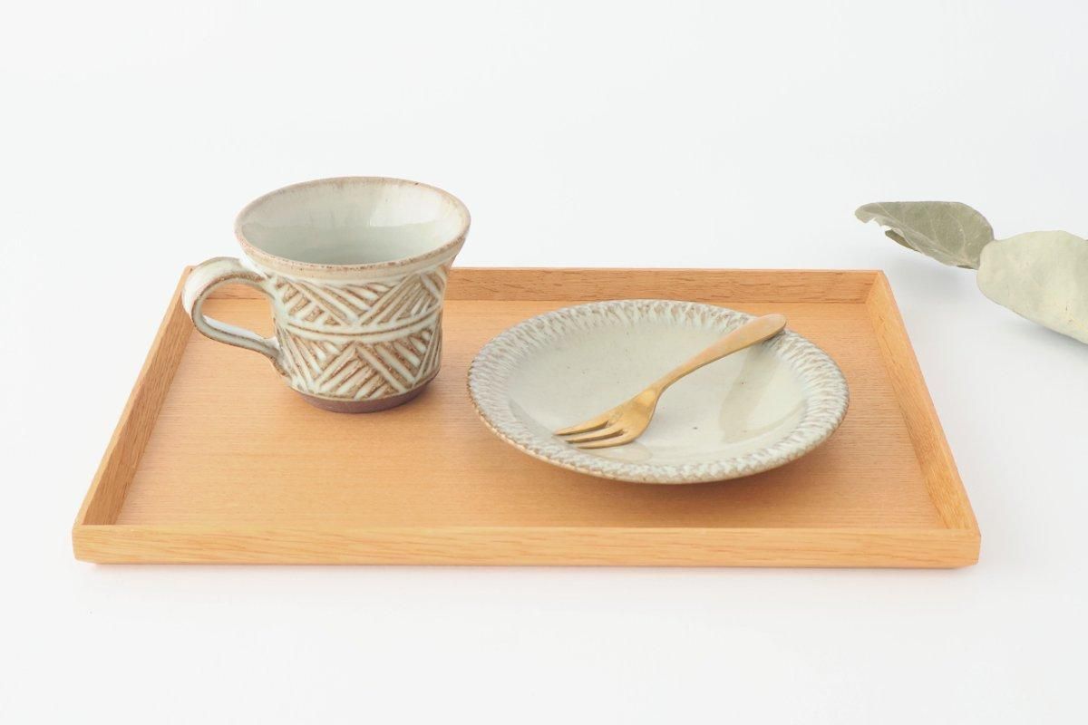 コーヒーカップ&ソーサー｜檜垣文様｜白｜陶器｜小代焼ちひろ窯