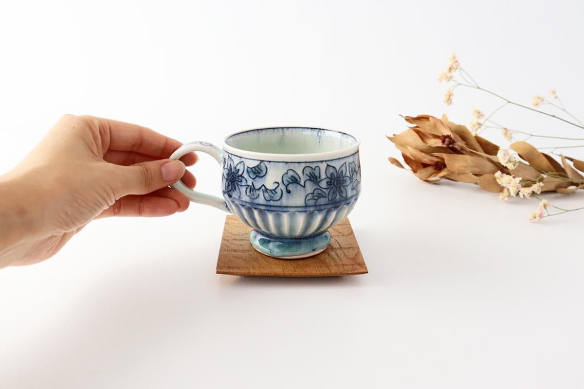 安南染付｜マグカップ｜花｜半磁器｜陶彩窯｜砥部焼｜和食器通販