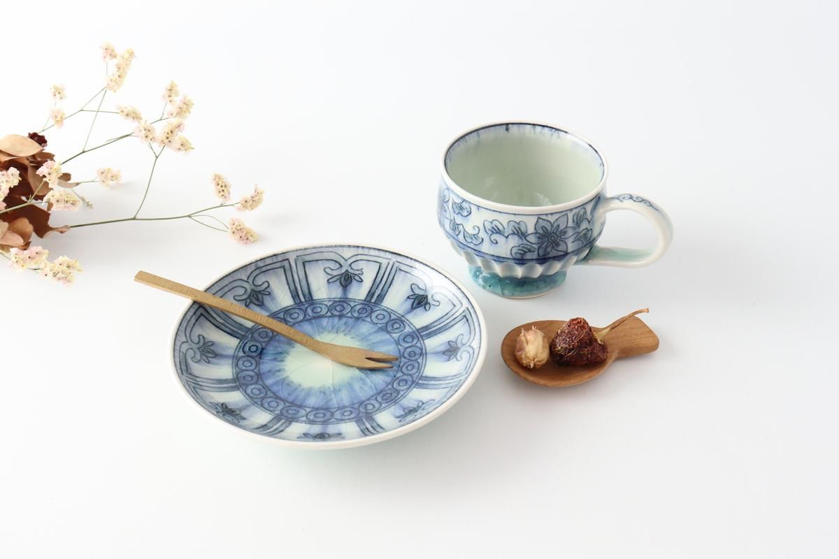 安南染付｜マグカップ｜花｜半磁器｜陶彩窯｜砥部焼｜和食器通販