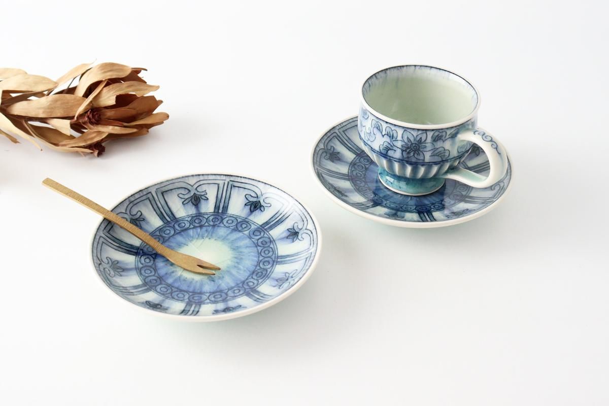 安南染付｜5寸皿｜つぼみ｜半磁器｜陶彩窯｜砥部焼｜和食器通販｜うち