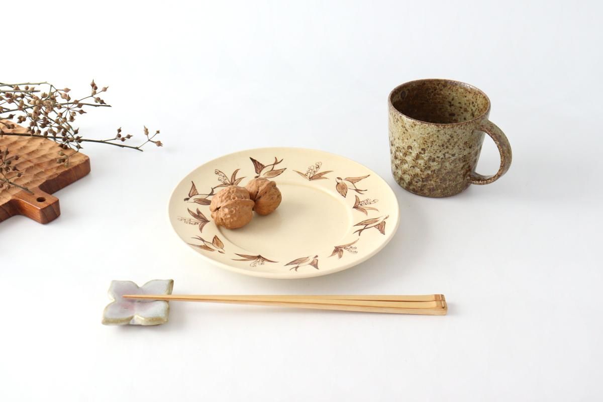 ❗️glass様ご注文　スズランの湯呑み　プレート　4点 鳥とスズラン｜プレート茶｜陶器｜音喜多美歩｜和食器通販｜うち