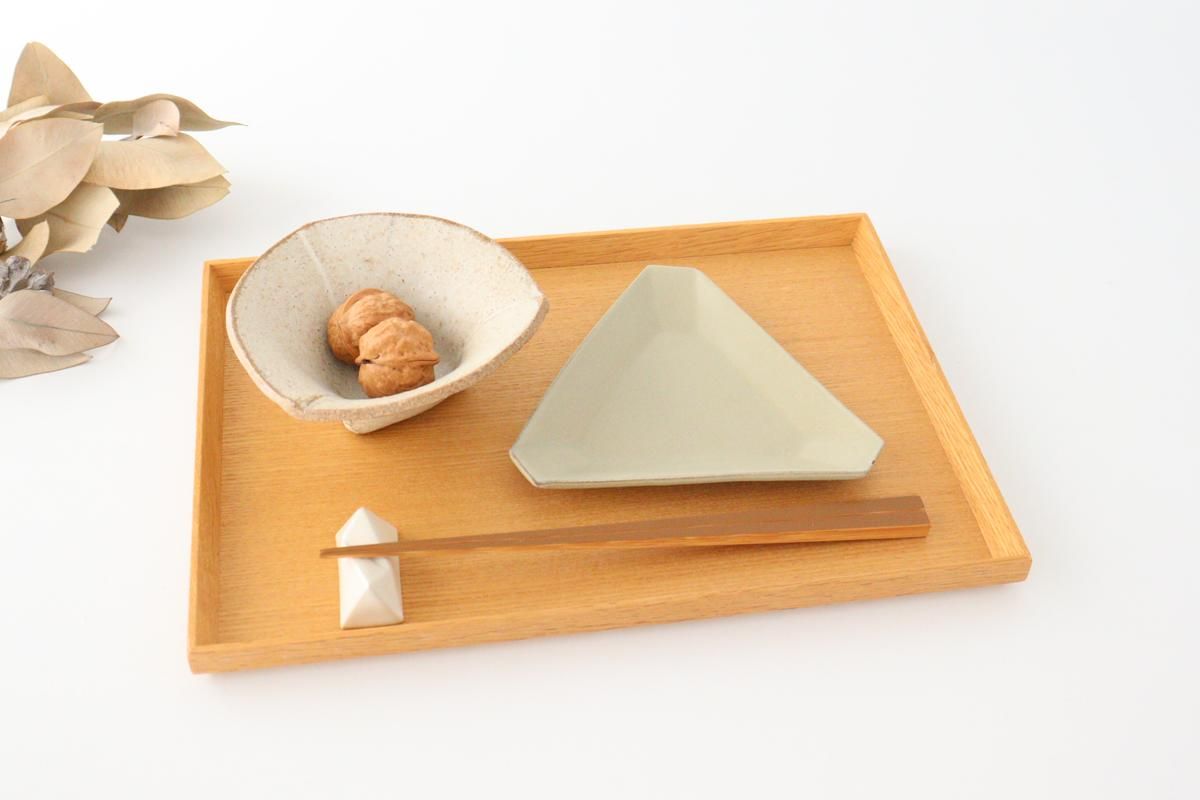 三角皿｜S｜緑｜陶器｜塚本友太｜和食器通販｜うちる｜和食器の