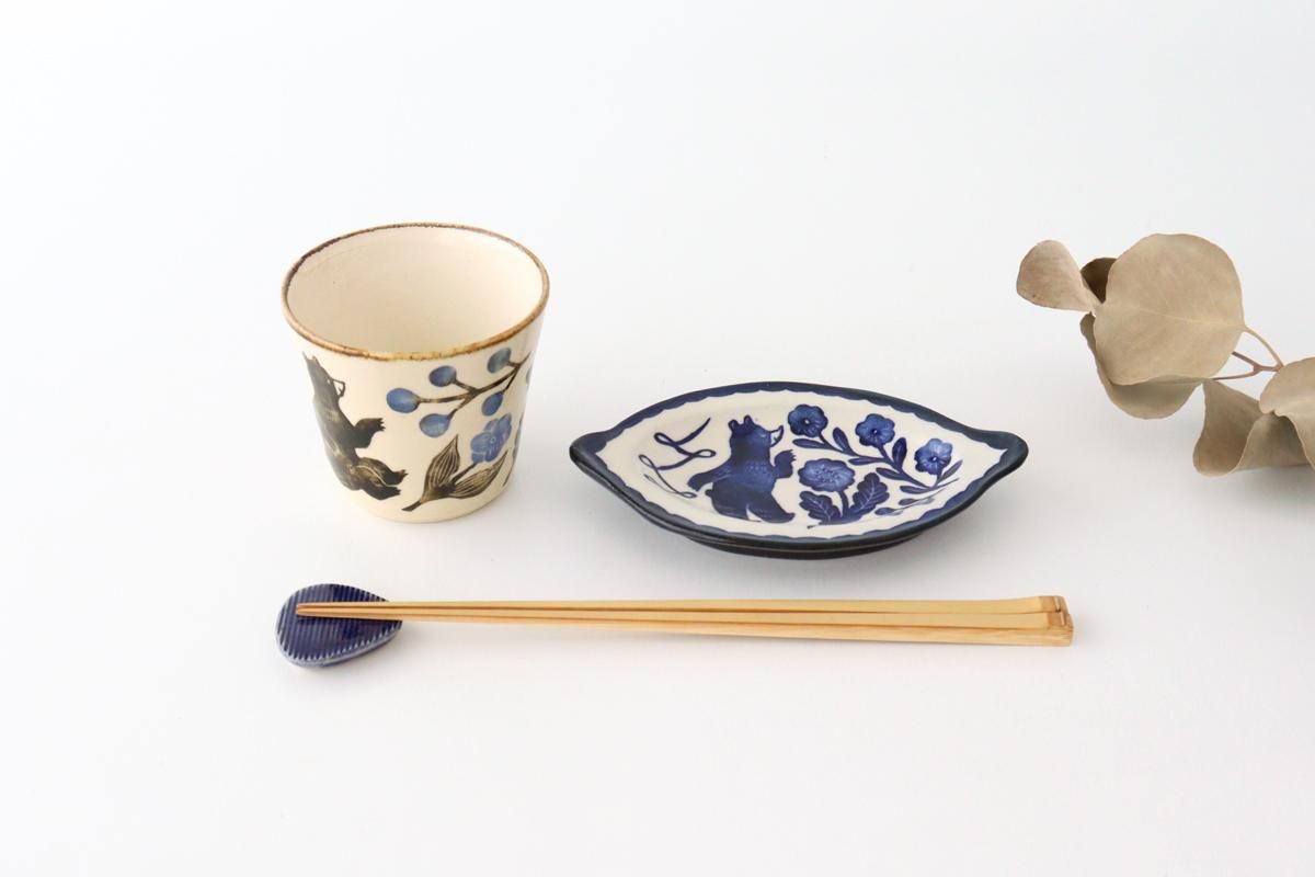 鉄絵カップ｜くま｜陶器｜なかがきともこ｜和食器通販｜うちる