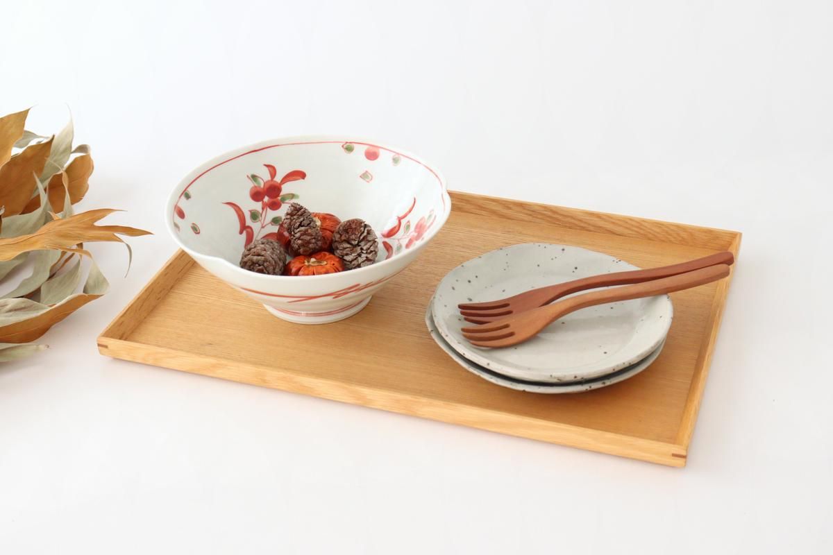 万歴手描き多用鉢｜丼｜6寸｜朱｜波佐見焼｜和食器通販｜うちる