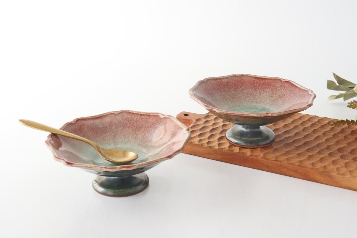 紅彩｜レリーフ高台小鉢｜陶器｜亀井紀子｜和食器通販｜うちる｜和食器