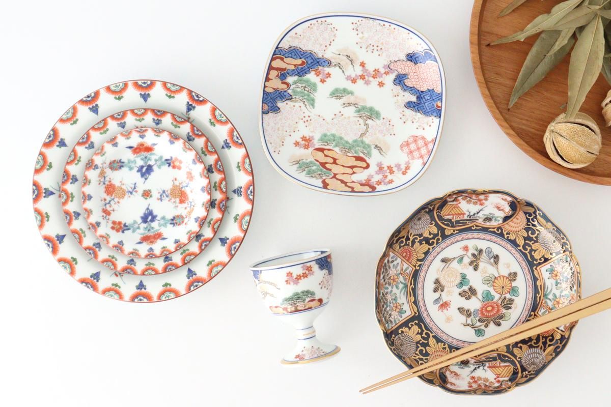 Amazon | 賞美堂 有田焼 其泉 色絵梅菊文 銘々皿 径約13.5㎝ 5枚