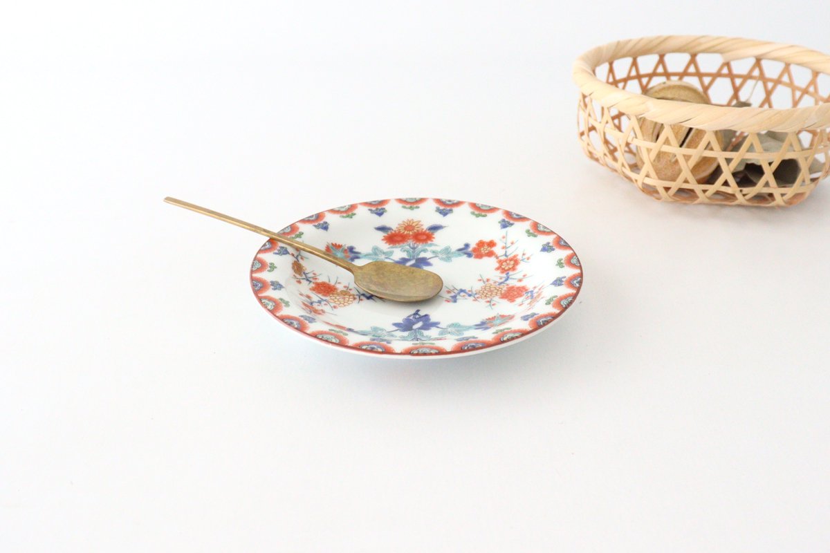 有田焼 錦絵菊皿 陶扇作 銘々皿 和皿 5枚セット - 食器
