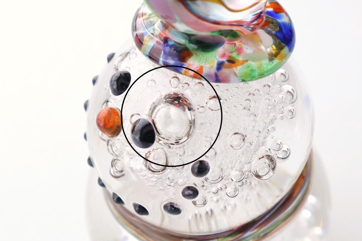 スノーマン｜マルチカラー｜シルクハット｜ガラス｜ガラス工房マル｜和