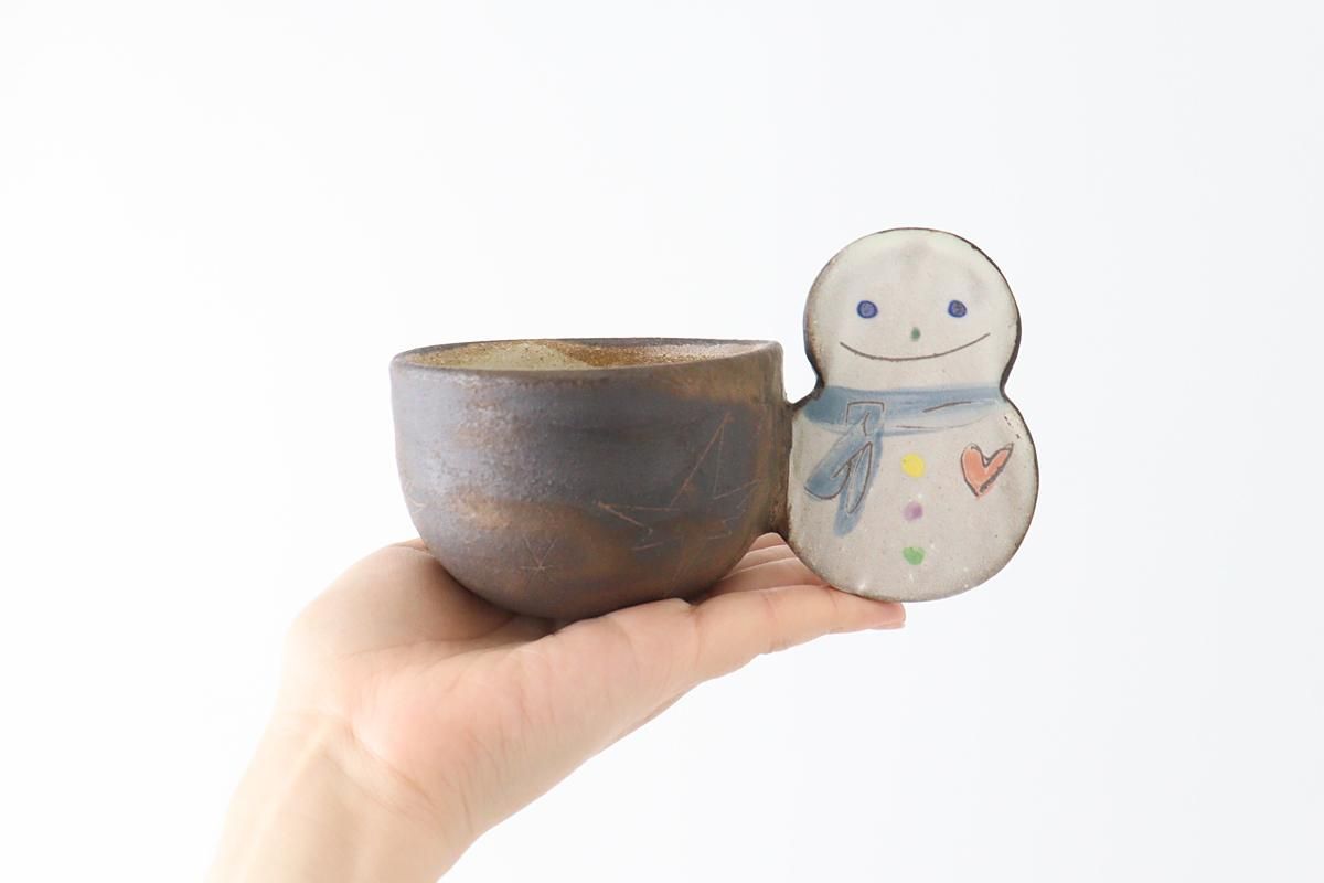 可愛いカラフル雪だるま 陶器 装飾品高い1050cm 益子焼のX'masオブジェ 【雪だるま】 置き物 クリスマス飾り 卓上