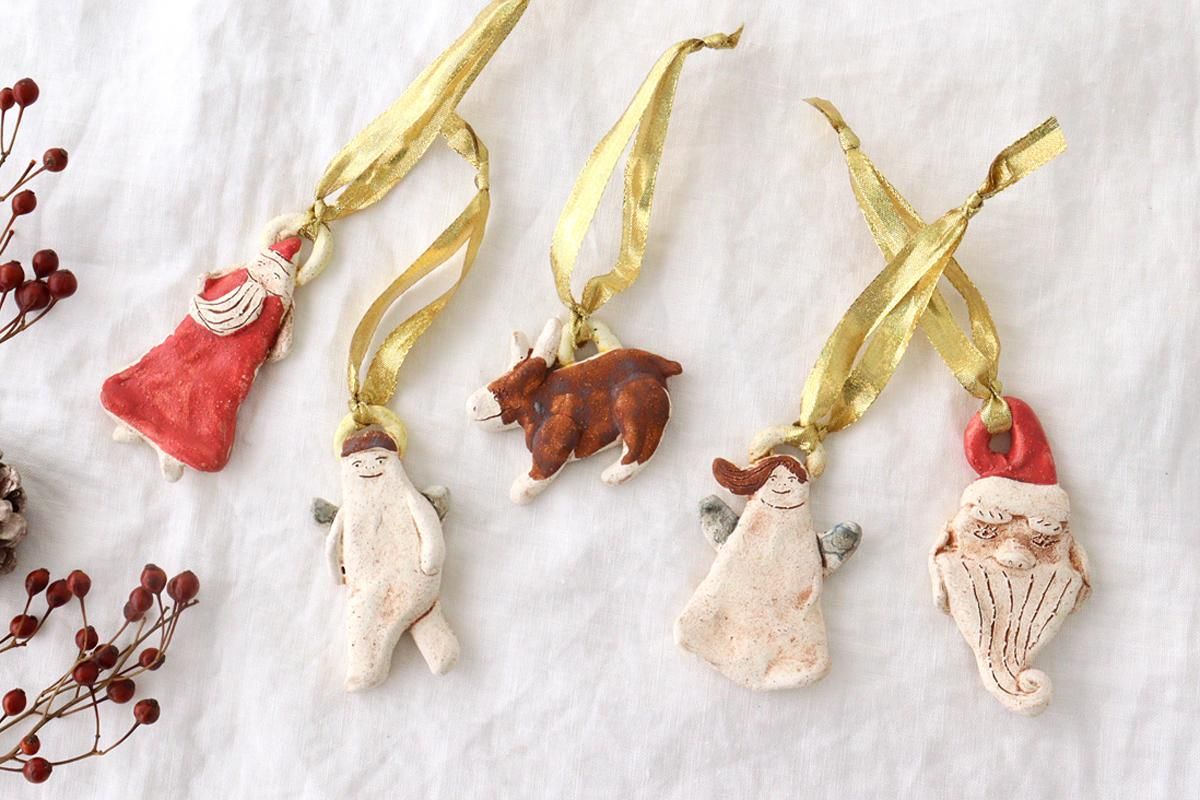 陶器製バスケットオーナメント オーナメント｜3｜陶器｜佐野成羅｜和食器通販｜うちる｜和食器の皿