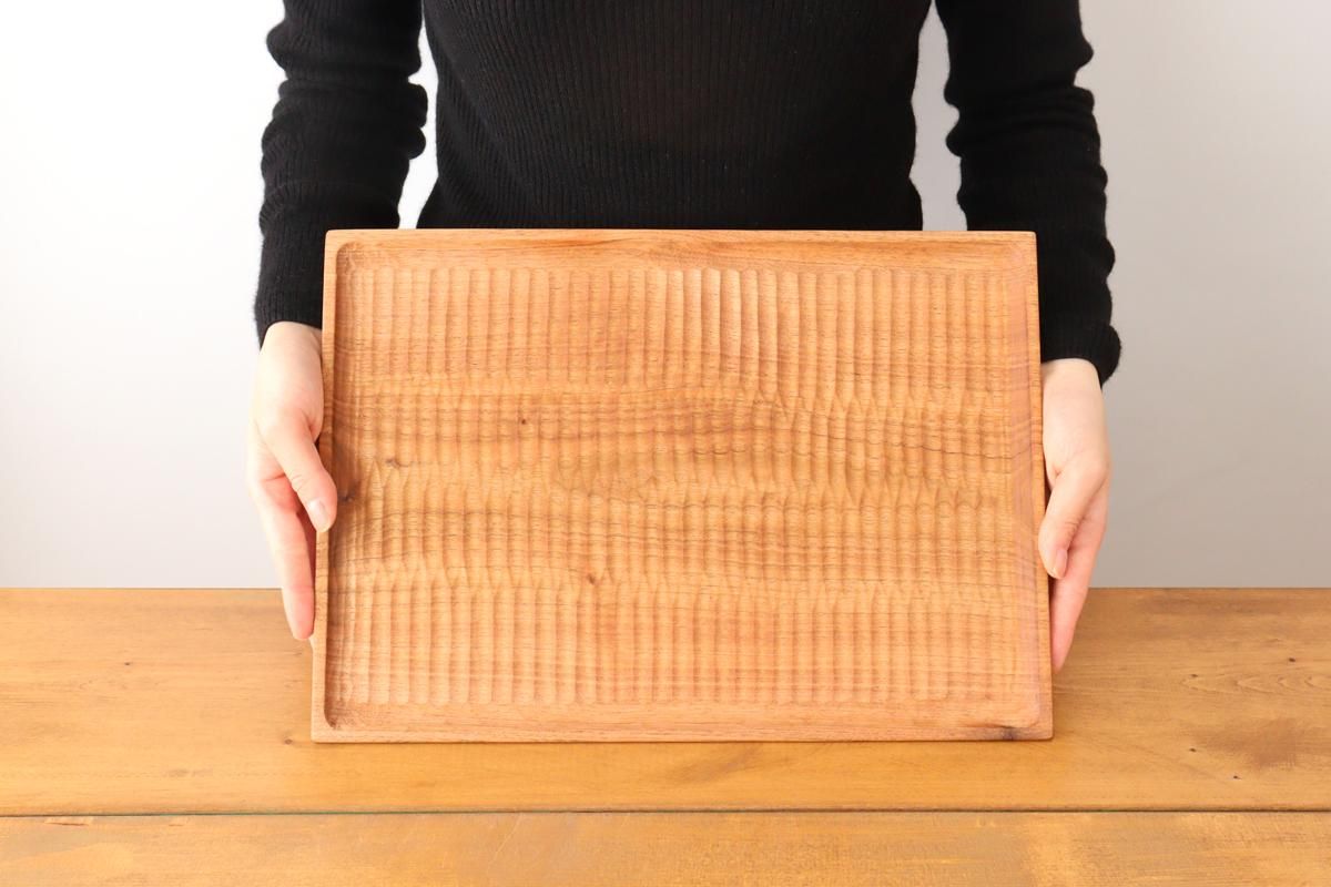 くりぬきトレイ|持ち手なし|大|くるみ|icura工房|和食器 くりぬきトレイ|持ち手なし|大|くるみ|icura工房|和食器
