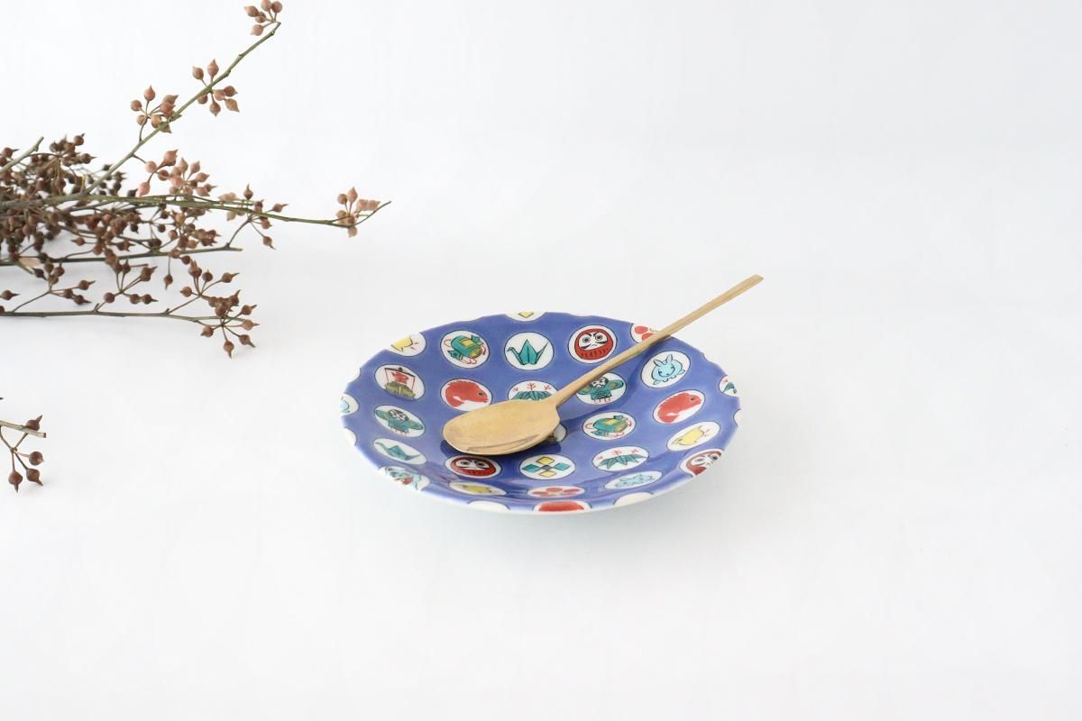 縁起小皿｜丸紋宝紋｜青郊窯｜九谷焼｜和食器通販｜うちる｜和