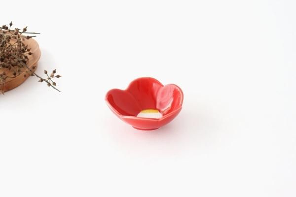 赤と白の花模様 深鉢 光触媒加工 胡蝶蘭 絞り赤(白×赤) Sサイズ5本立ち 陶器鉢植え