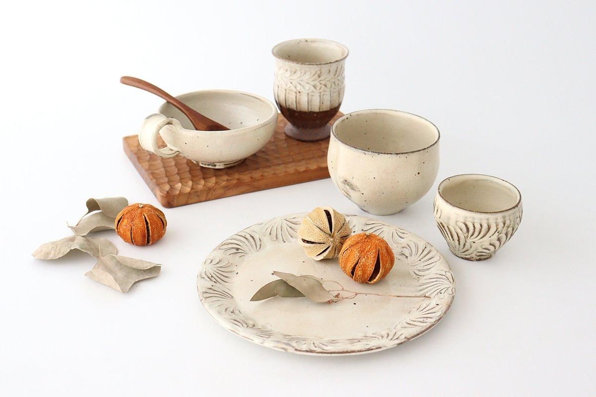 7寸皿｜しのぎ｜クバ｜陶器｜mossom.｜和食器通販｜うちる｜和