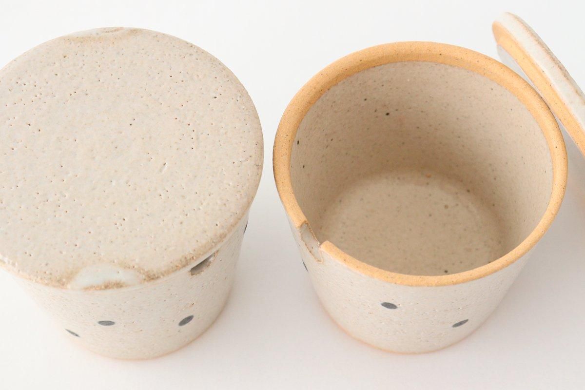 シュガーポット｜ドット｜白｜陶器｜信楽焼｜和食器通販｜うちる