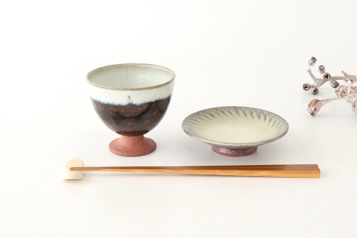 手作り陶器湯呑み「白掛け飴釉仕上げ」P92 手作り陶器湯呑み「白掛け飴釉仕上げ」P92