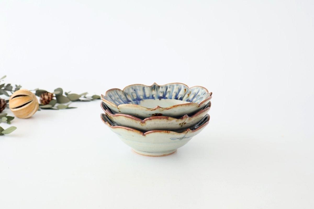 輪花リム付鉢｜錆青｜半磁器｜陶房遊｜砥部焼｜和食器通販｜うち