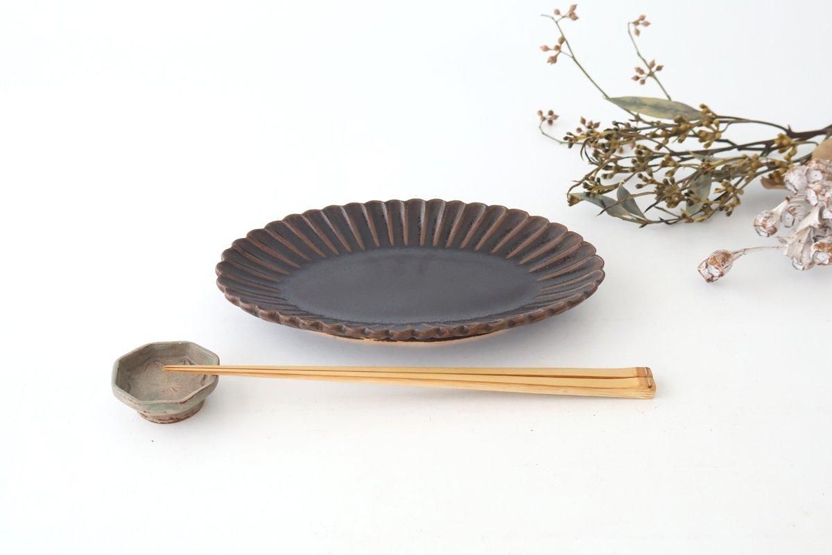 鉄釉|輪花楕円鉢|M|陶器|松尾直樹|和食器通販|うちる|和 鉄釉|輪花楕円鉢|M|陶器|松尾直樹|和食器通販|うちる|和