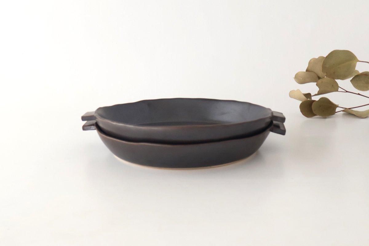 直火23cm陶板｜黒｜クラフト石川｜耐熱陶器｜かもしか道具店