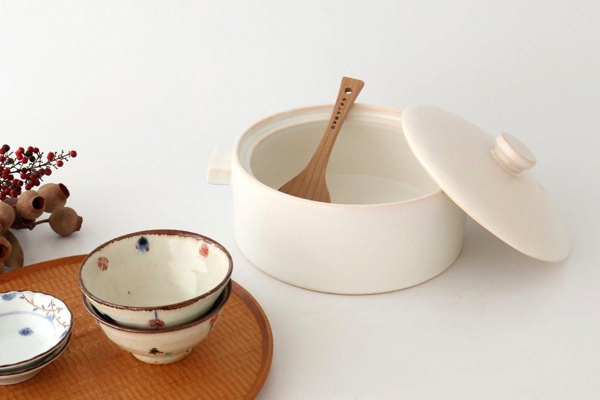 平鍋｜白｜クラフト石川｜耐熱陶器｜かもしか道具店｜萬古焼｜和食器