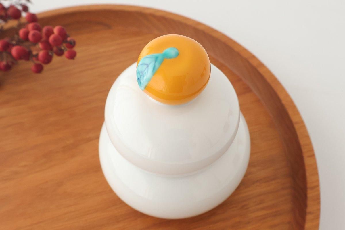 鏡餅蓋物｜橙｜磁器｜伊万里焼｜和食器通販｜うちる｜和食器の皿