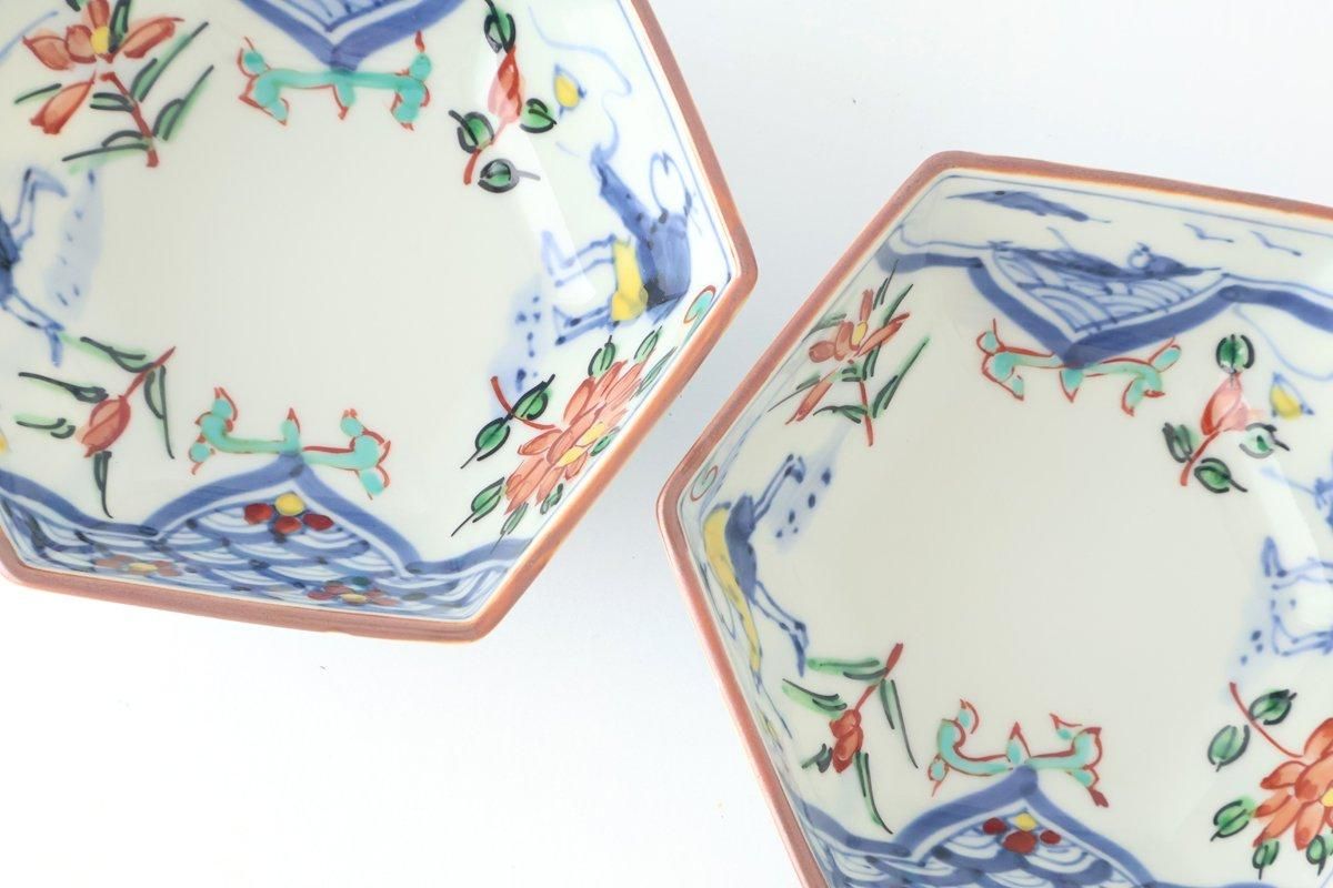 割烹食器　作家　窯元　色々　食器　和食店 波佐見焼　濃十草六角　小付 濃十草 六角小付｜和食器通販｜織部 Online Store【公式】