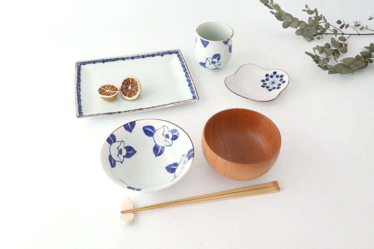 飯碗｜椿花紋｜青｜磁器｜伊万里焼｜有田焼｜和食器通販｜うちる｜和