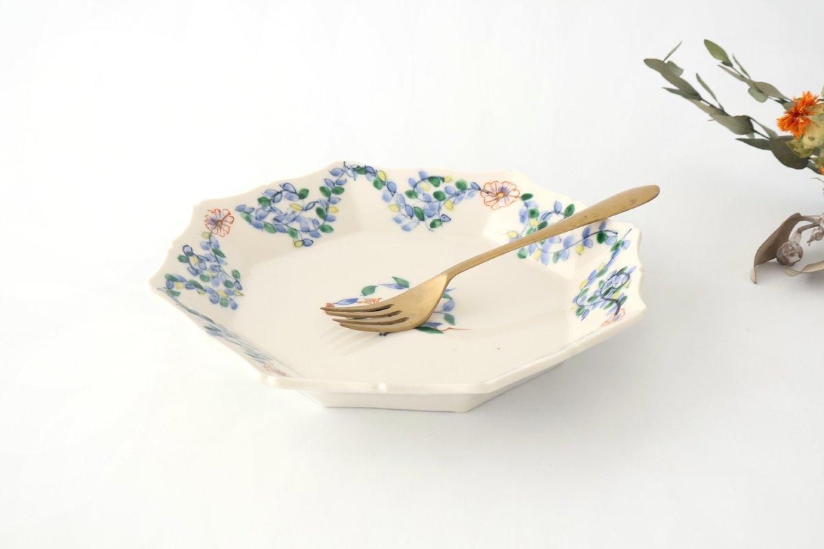 呉須赤絵 面取輪花皿 大｜磁器｜竜同窯 宮田竜司｜和食器通販