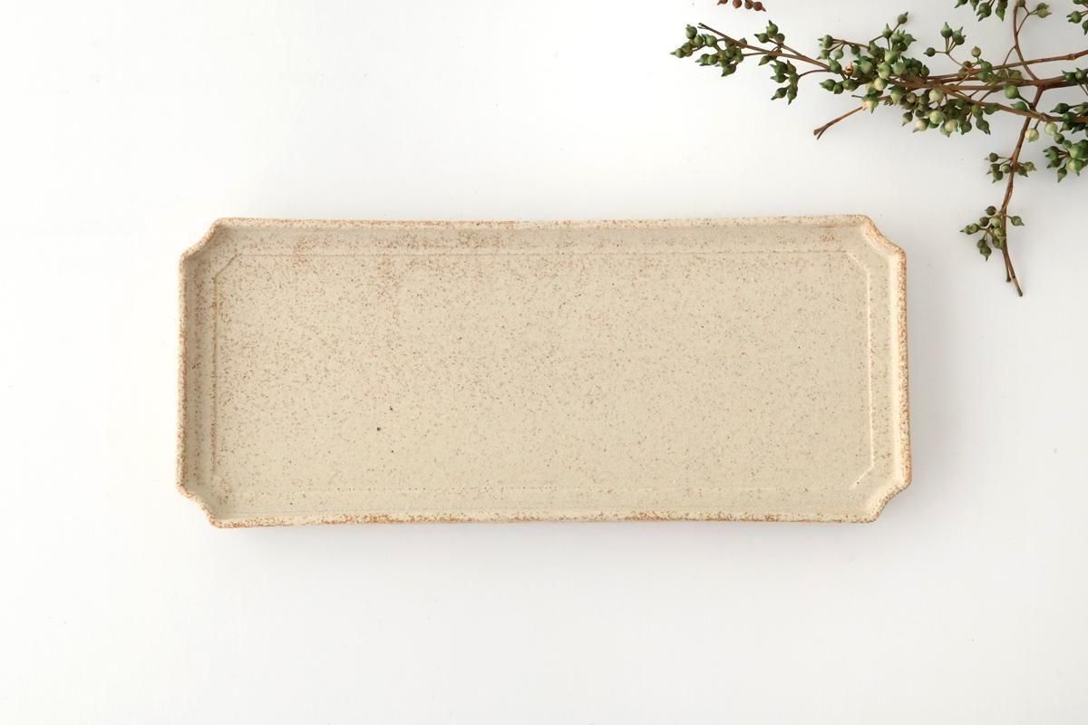 隅切細長皿｜28cm｜アイボリー｜磁器｜Vega｜美濃焼｜和食器通販｜うち