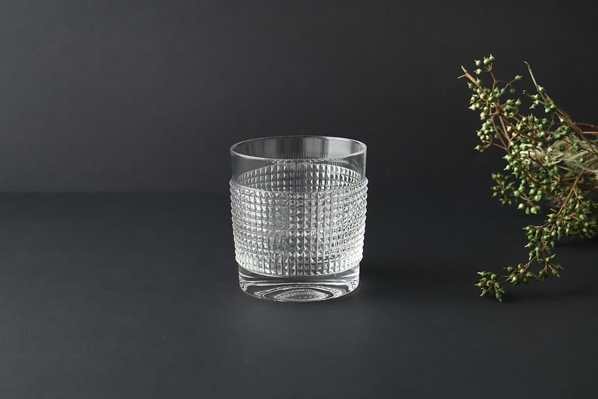 美品 未使用 西垣聡さん ガラス酒器 18. 西垣 聡 Diamond cut rocks glass | JIBITA