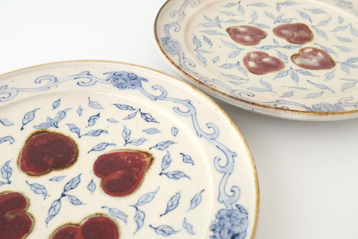 桃染付｜7寸皿｜陶器｜樋口真紀｜和食器通販｜うちる｜和食器の皿、鉢