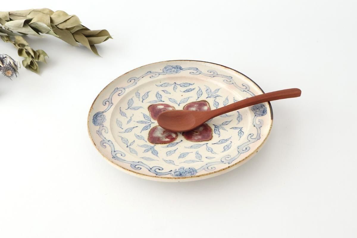 美術やきもの 桃染付｜7寸皿｜陶器｜樋口真紀｜和食器通販｜うちる｜和食器の