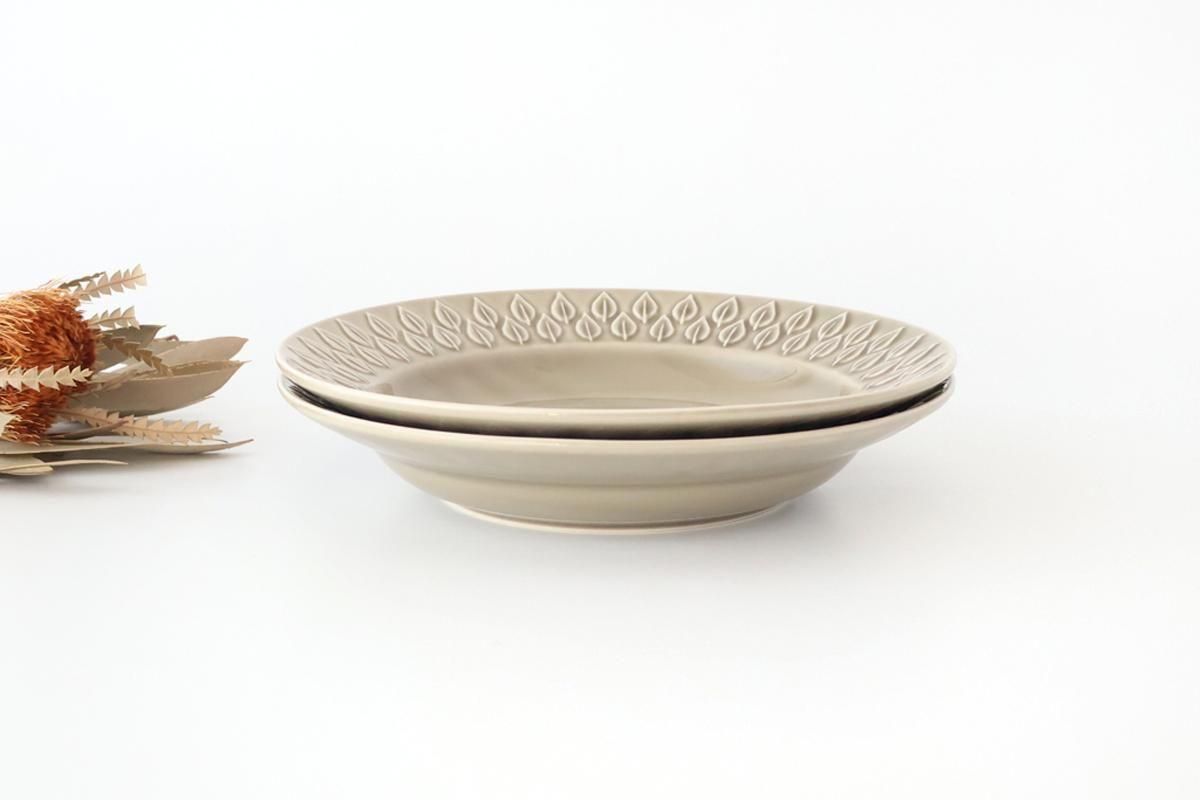 スープ皿｜リーフ｜グレー｜陶器｜光泉窯｜萬古焼｜和食器通販