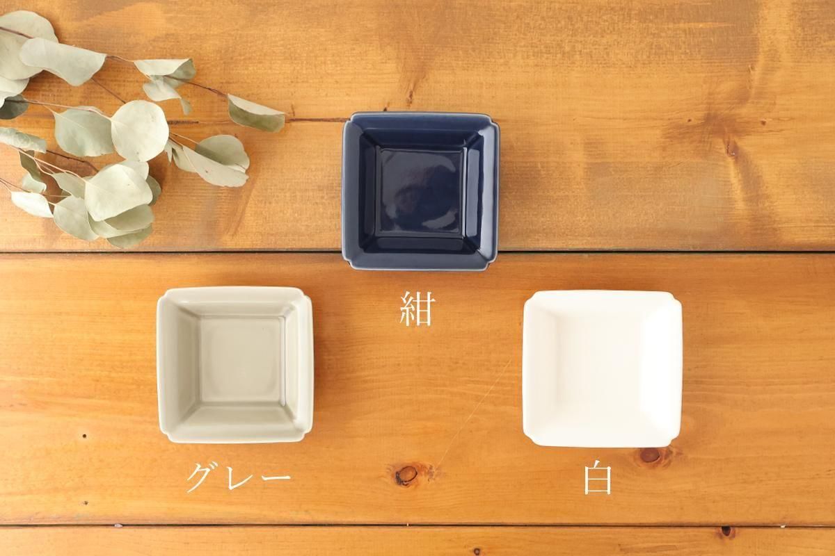 清水焼　平安　白泉　角小皿　五枚揃い 清水焼 平安 白泉 角小皿 五枚揃い