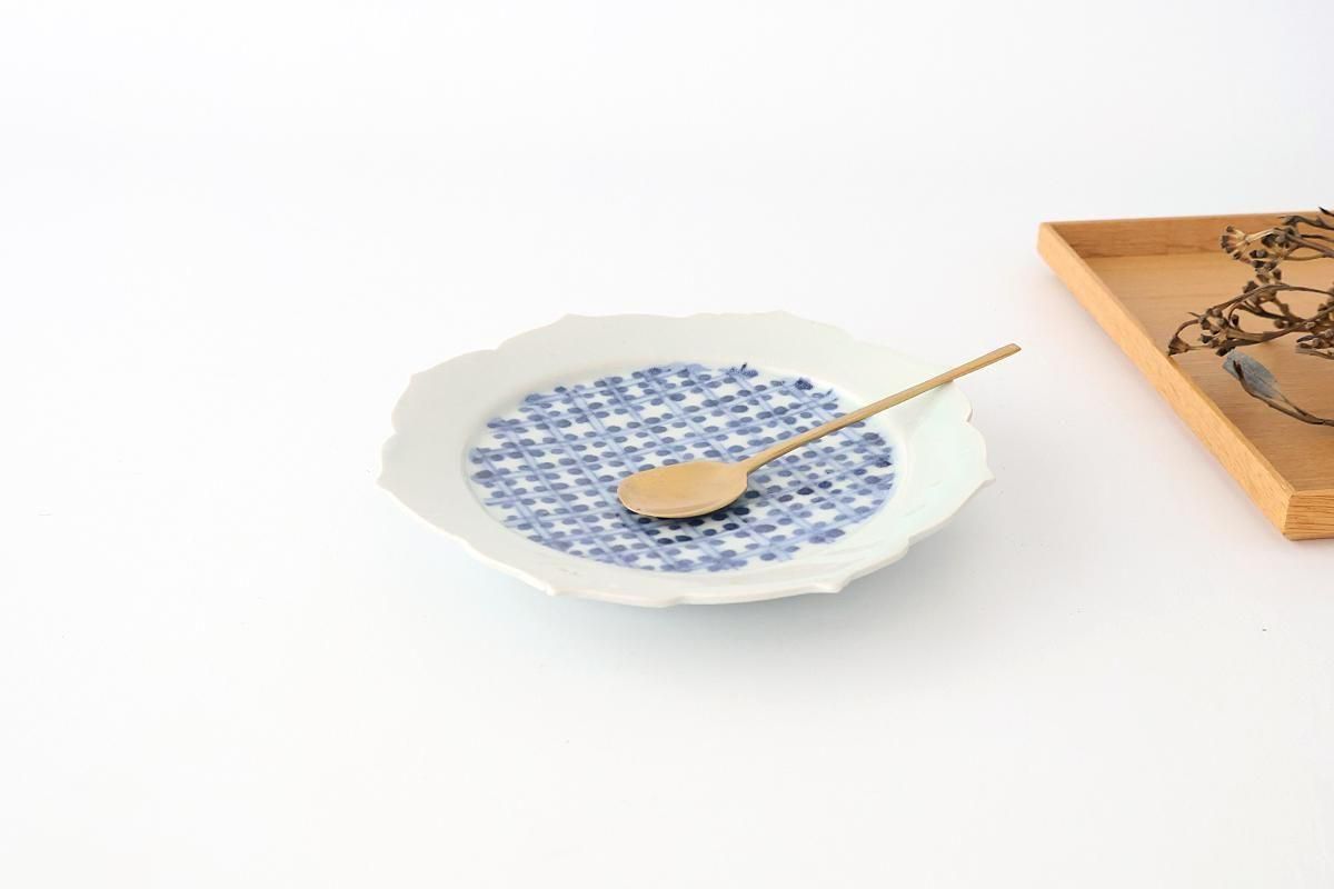 型打ち桔梗縁6寸皿｜ひまわり｜磁器｜工房禅 横田翔太郎｜和食器