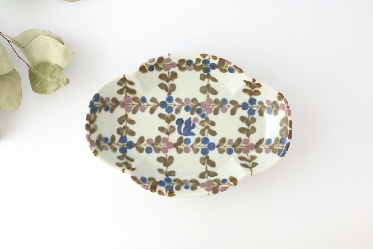 赤雲陶印入り赤雲窯 青い陶器の皿 5枚セット