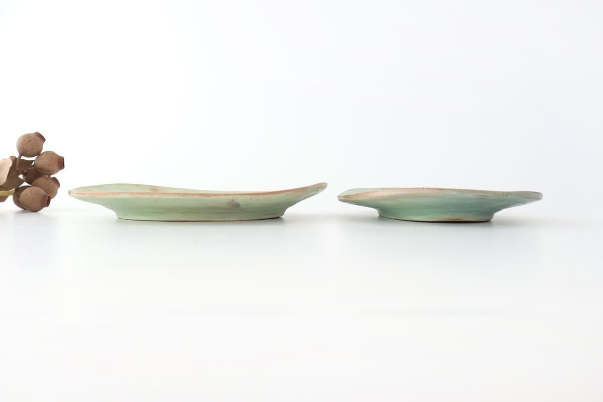 いろうつわ｜だえん皿｜緑｜陶器｜岡健二 ときわ製作所｜和食器