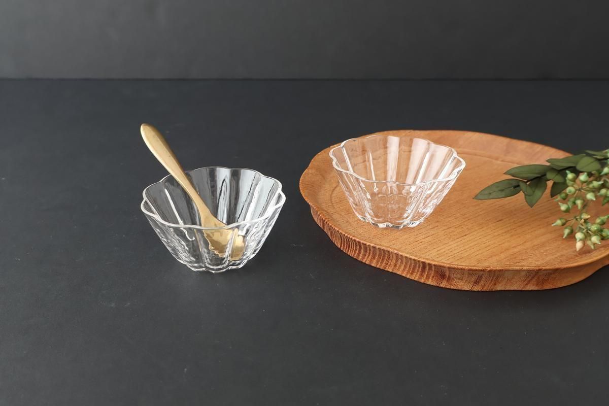 プルカ｜豆鉢｜菊｜クリアー｜ガラス｜Sghr スガハラ｜和食器通販