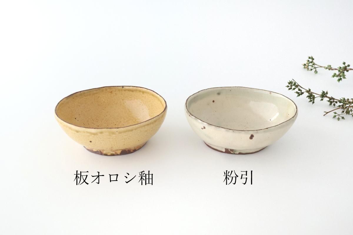 粉引｜楕円足付鉢｜黄｜陶器｜陶工房しゅうと｜和食器通販｜うち