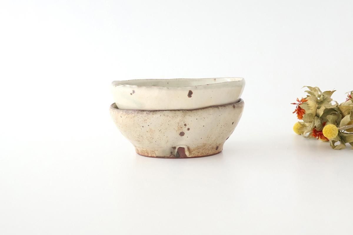 粉引福の字珍味10客 粉引｜楕円足付鉢｜黄｜陶器｜陶工房しゅうと｜和食器通販｜うち