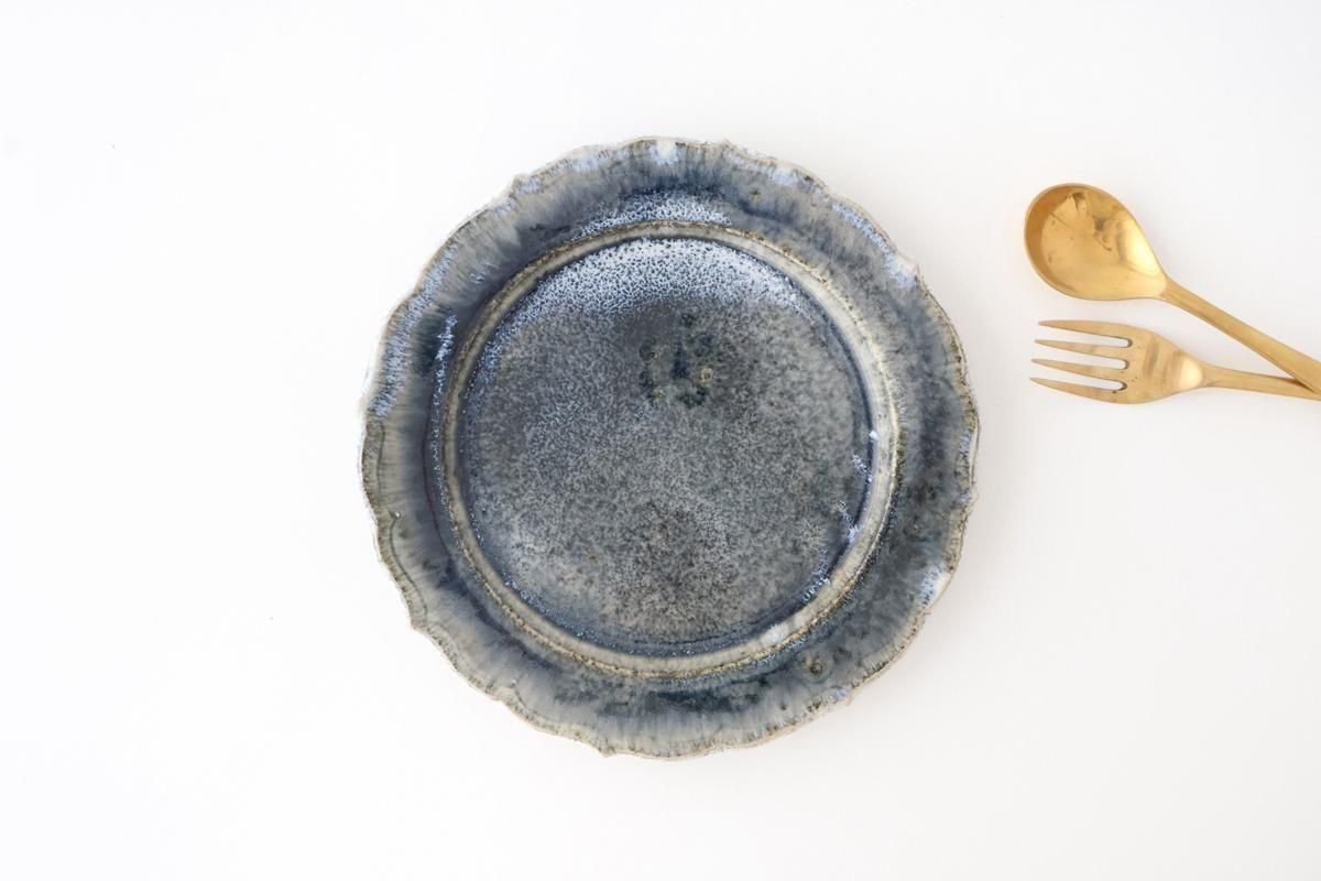 稜花大皿｜青灰釉｜陶器｜村澤陶苑 村澤享｜益子焼｜和食器通販｜うち