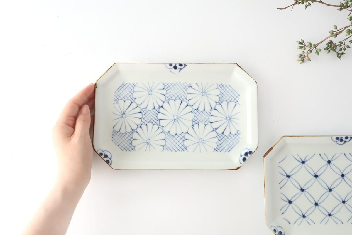 2点セット】｜【ペアセット】｜八角焼皿｜七宝｜菊紋｜うちるセレクト