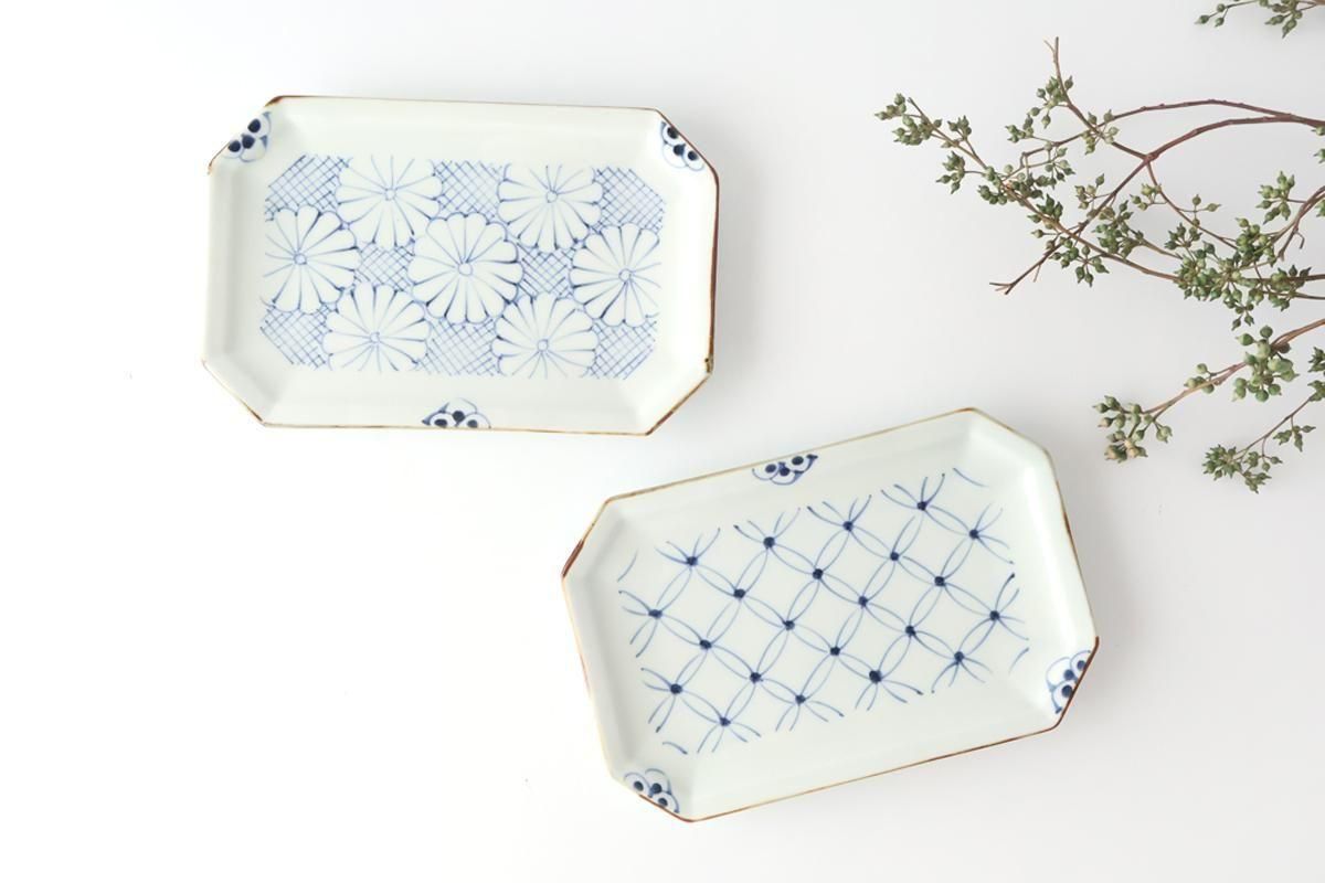 2点セット】｜【ペアセット】｜八角焼皿｜七宝｜菊紋｜うちるセレクト