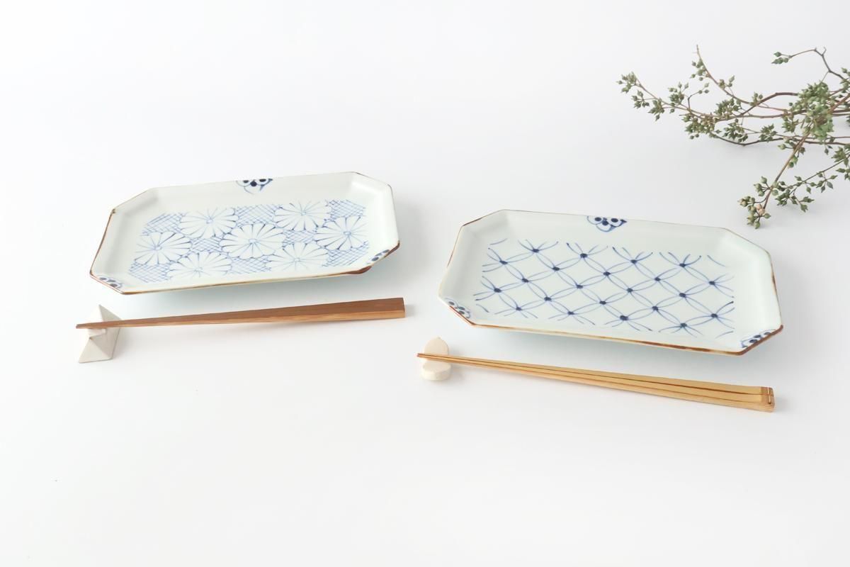 2点セット】｜【ペアセット】｜八角焼皿｜七宝｜菊紋｜うちるセレクト