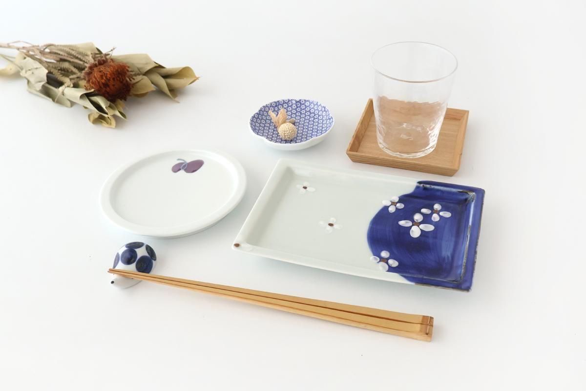 長角皿｜小｜藍七花金彩｜磁器｜波佐見焼｜和食器通販｜うちる