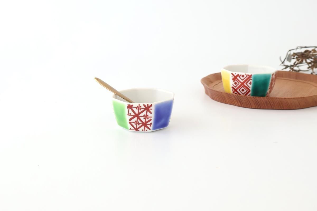 八角珍味鉢｜色釉小紋｜磁器｜眉石窯｜九谷焼｜和食器通販｜うち
